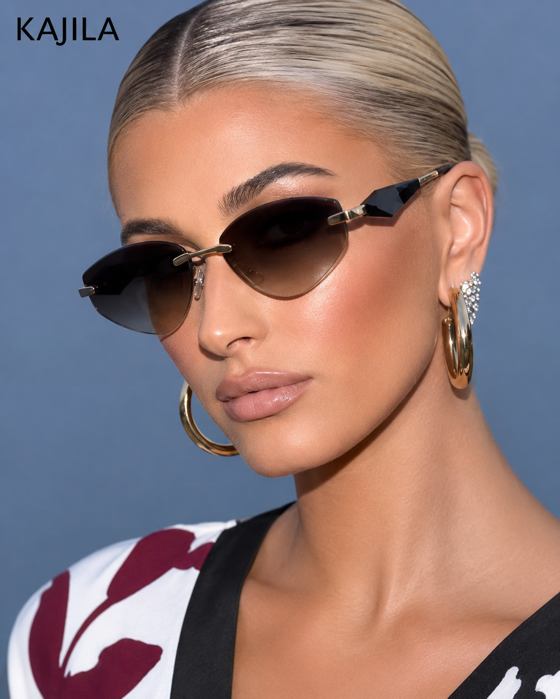 משקפי שמש לנשים Cat Eye Rimless – עיצוב יוקרתי עם נגיעות וינטג׳